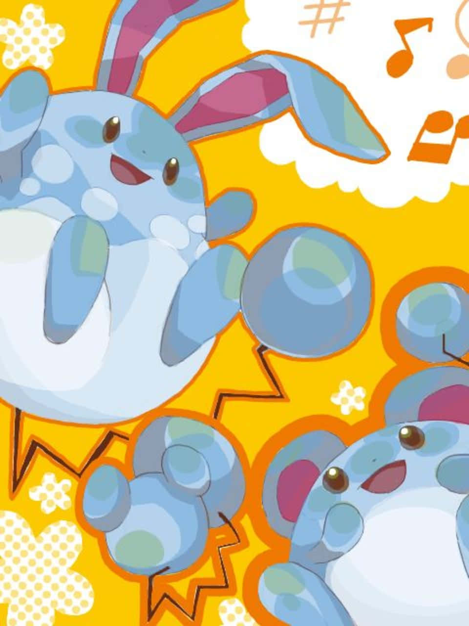 Azumarill 橙色 壁纸