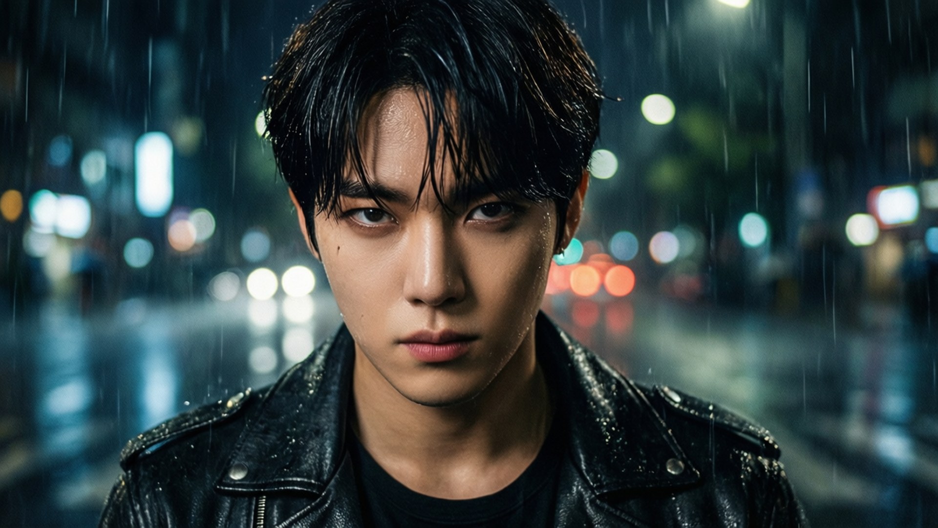 Bang Chan雨中皮革 壁纸