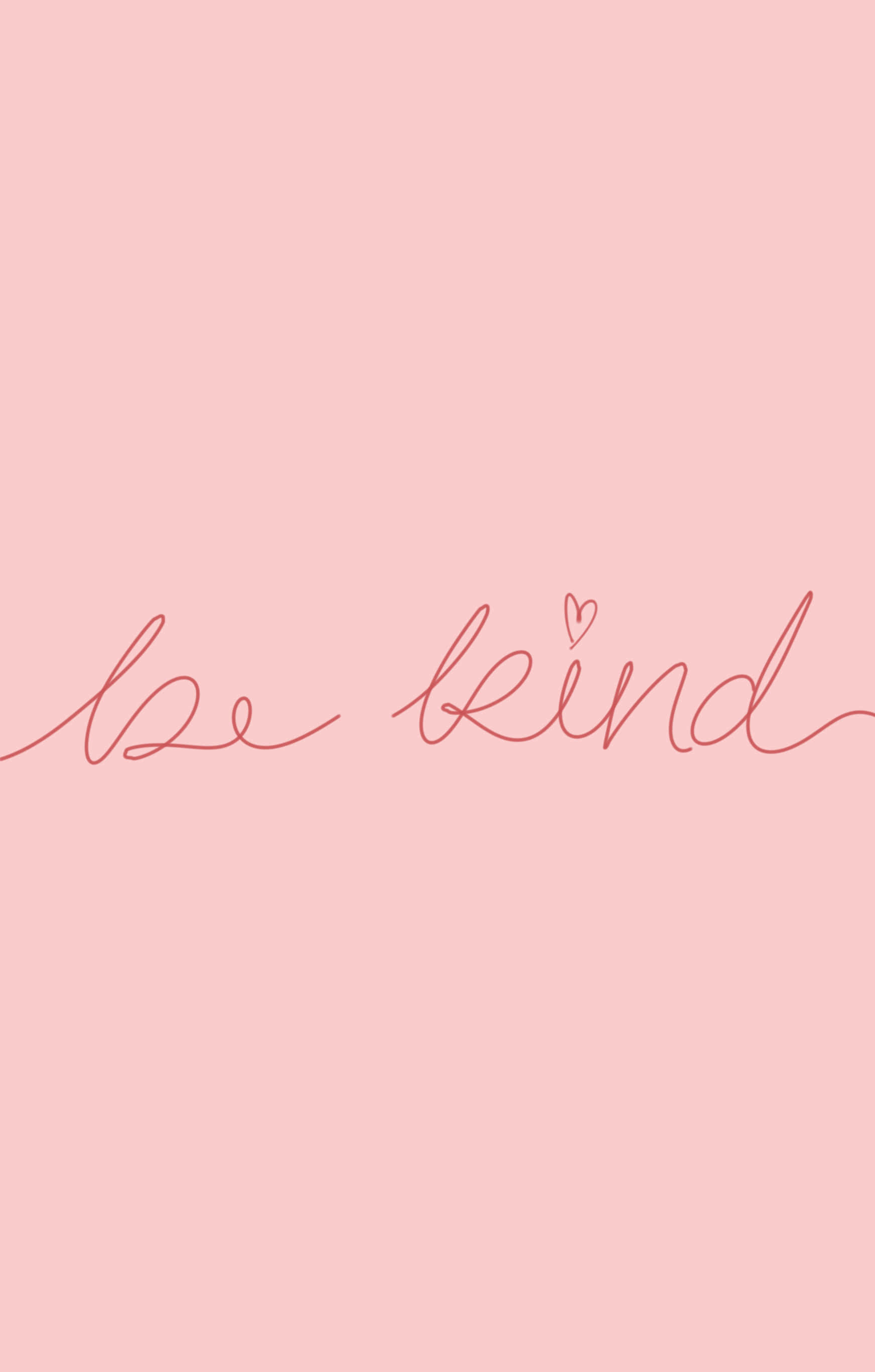 粉色背景上手写的“be kind”文字 壁纸
