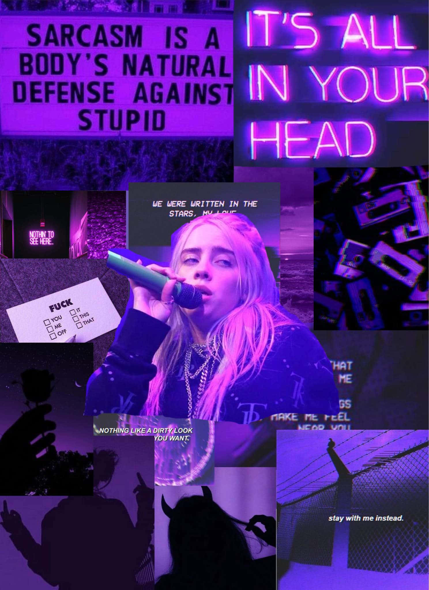 Billie Eilish 紫色造型惊艳全场 壁纸