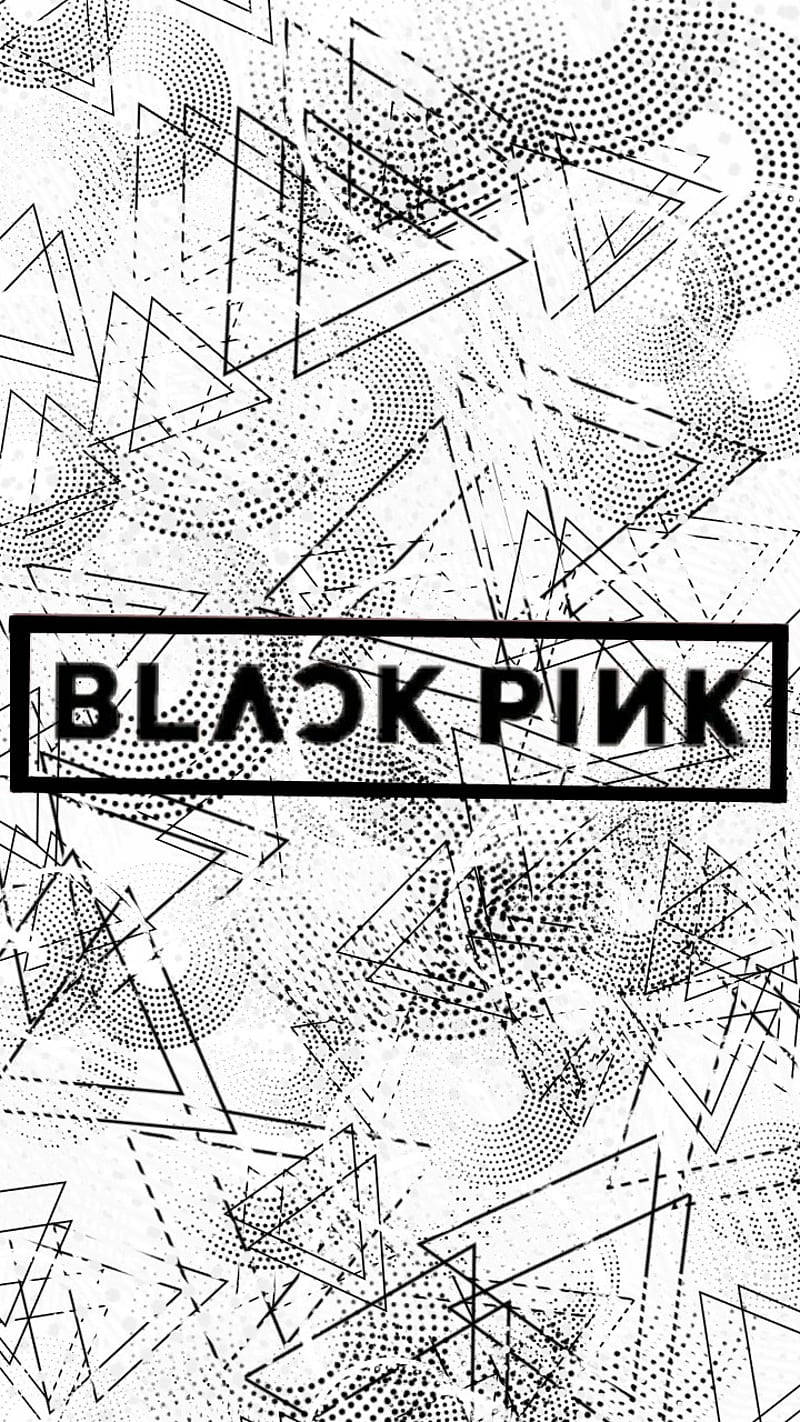 黑白背景上的BLACKPINK标志 壁纸