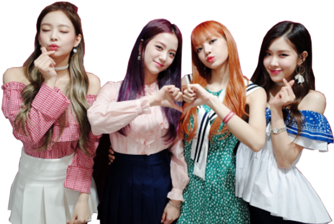 Blackpink成员可爱手势摆拍 壁纸