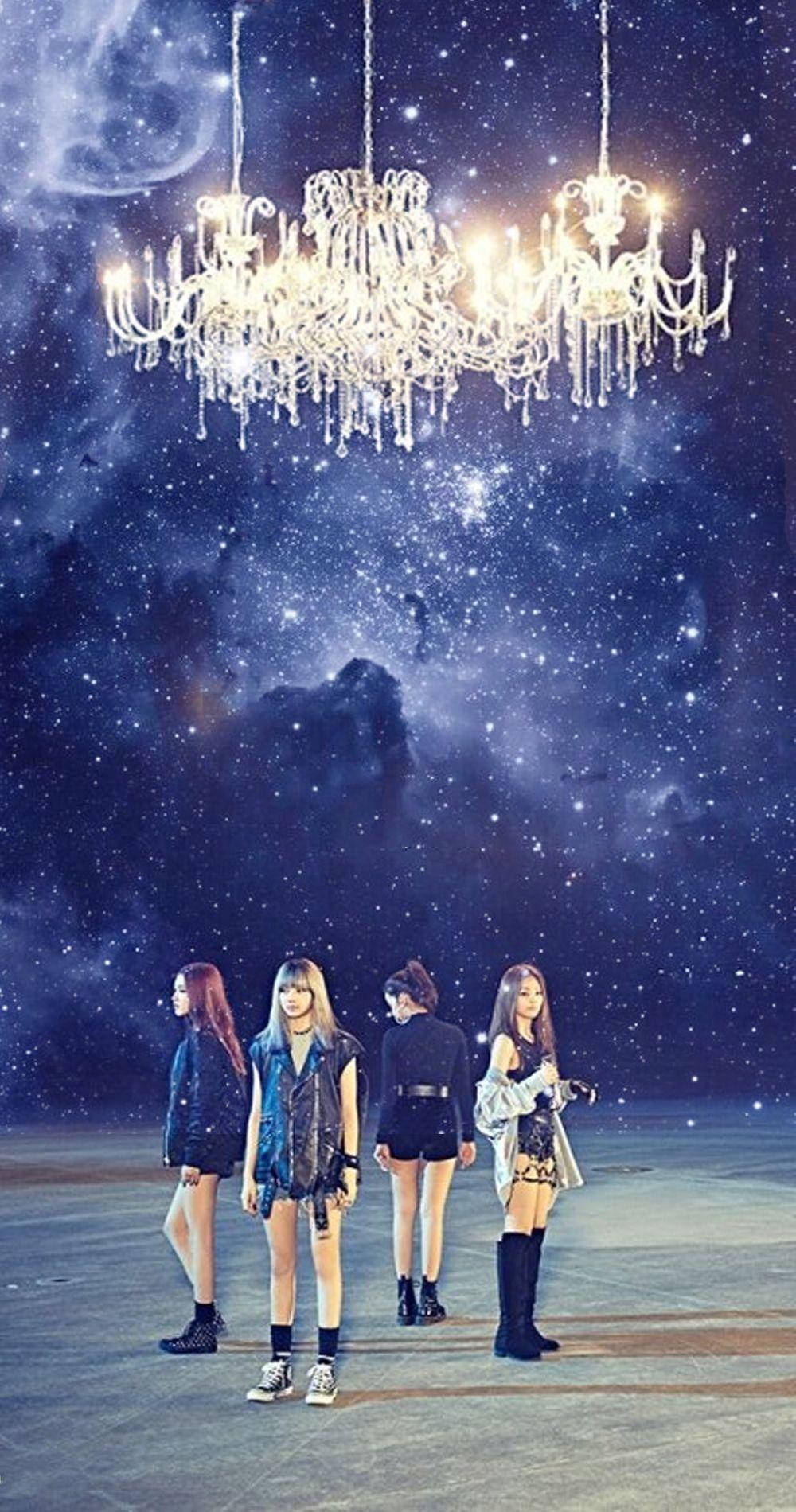 Blackpink 的 Whistle 与吊灯在银河中闪耀 壁纸