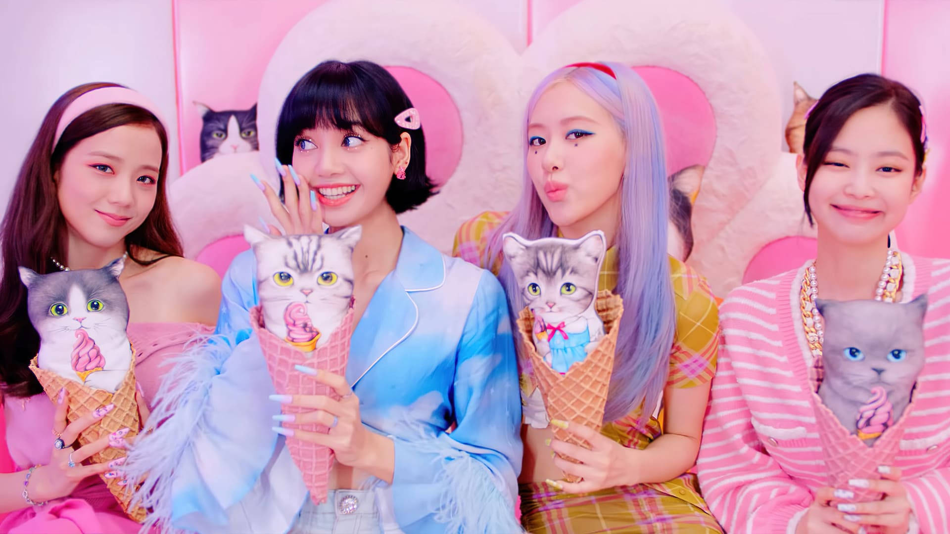 Blackpink可爱冰淇淋MV拍摄 壁纸