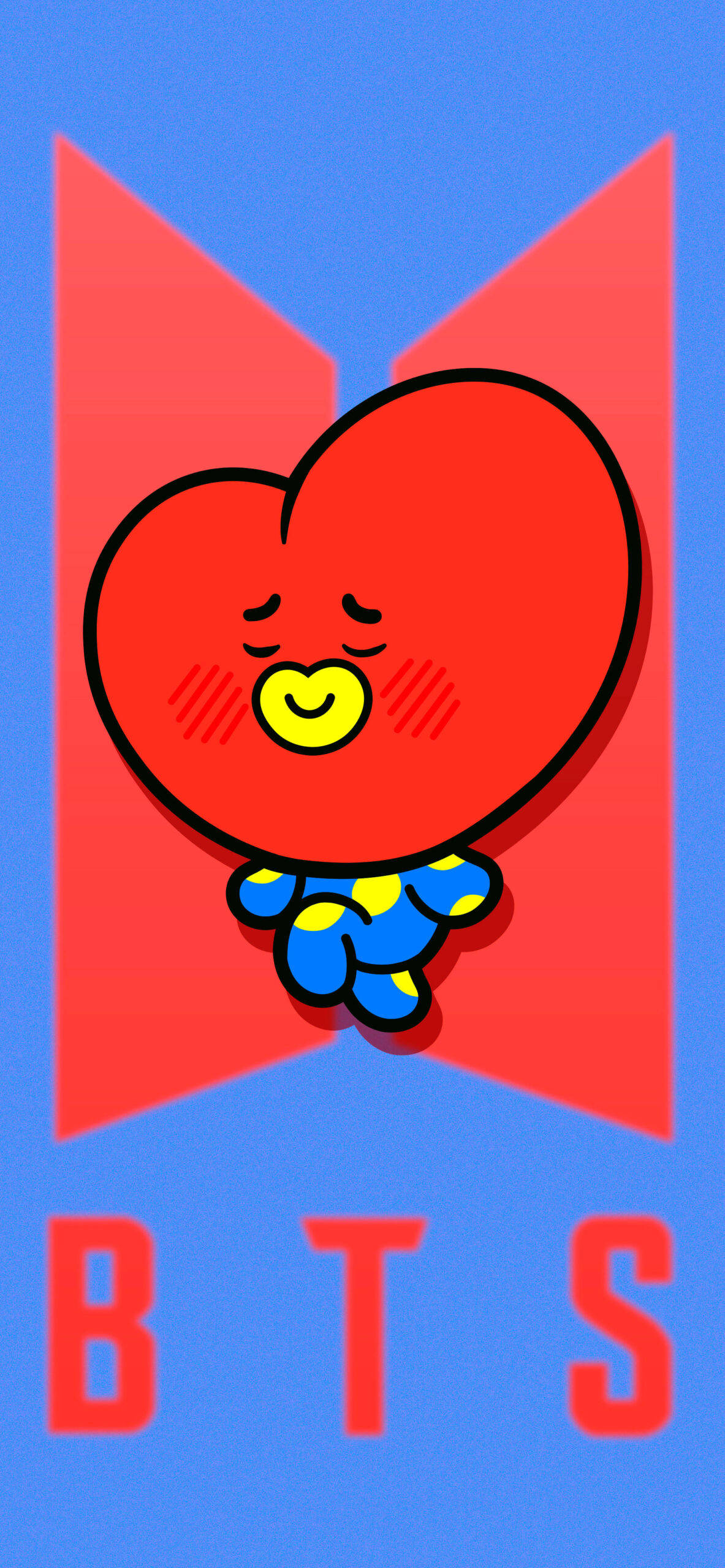 BT21 Tata 在 BTS 标志前 壁纸