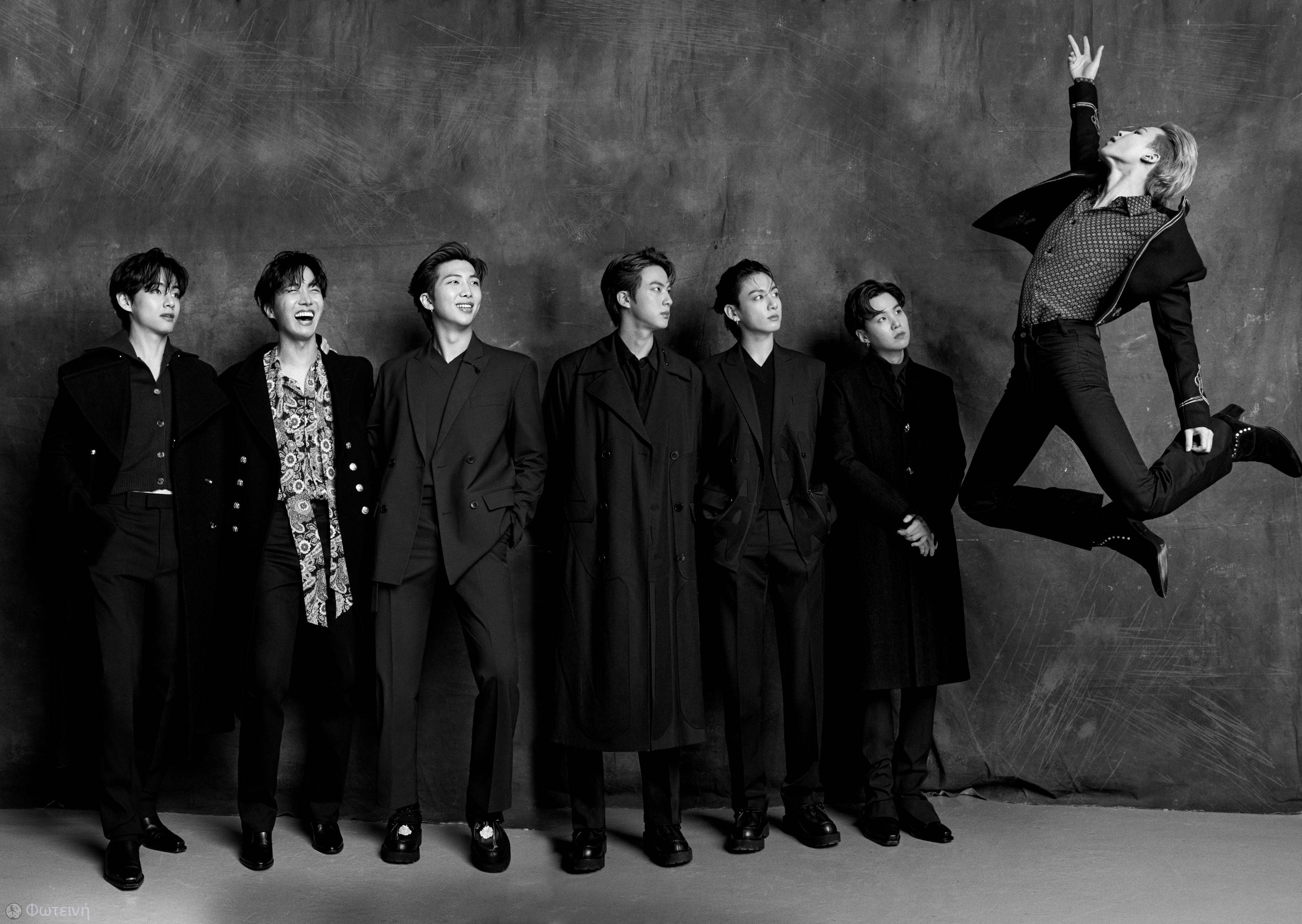 黑白酷炫BTS笔记本电脑壁纸 壁纸