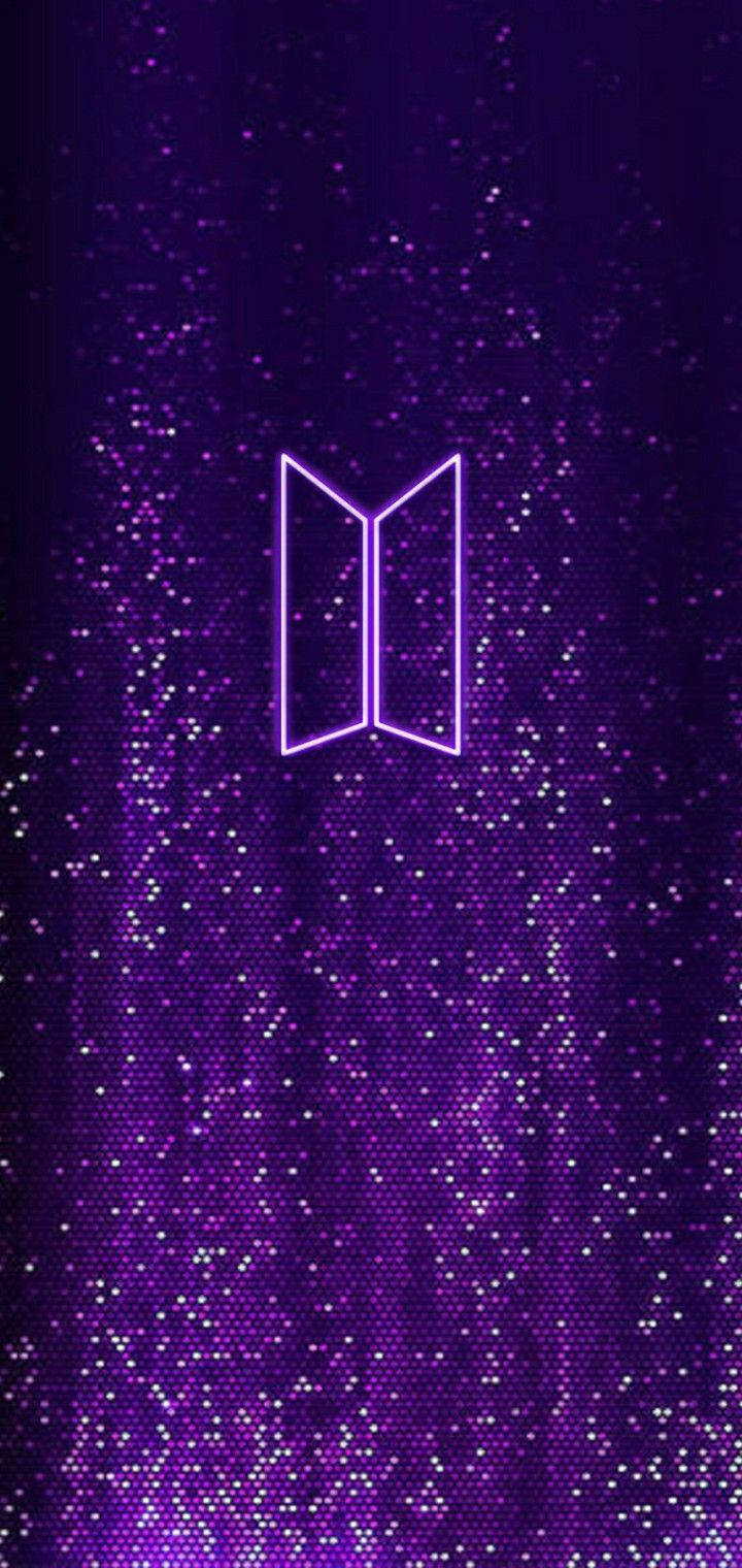霓虹紫BTS标志 壁纸