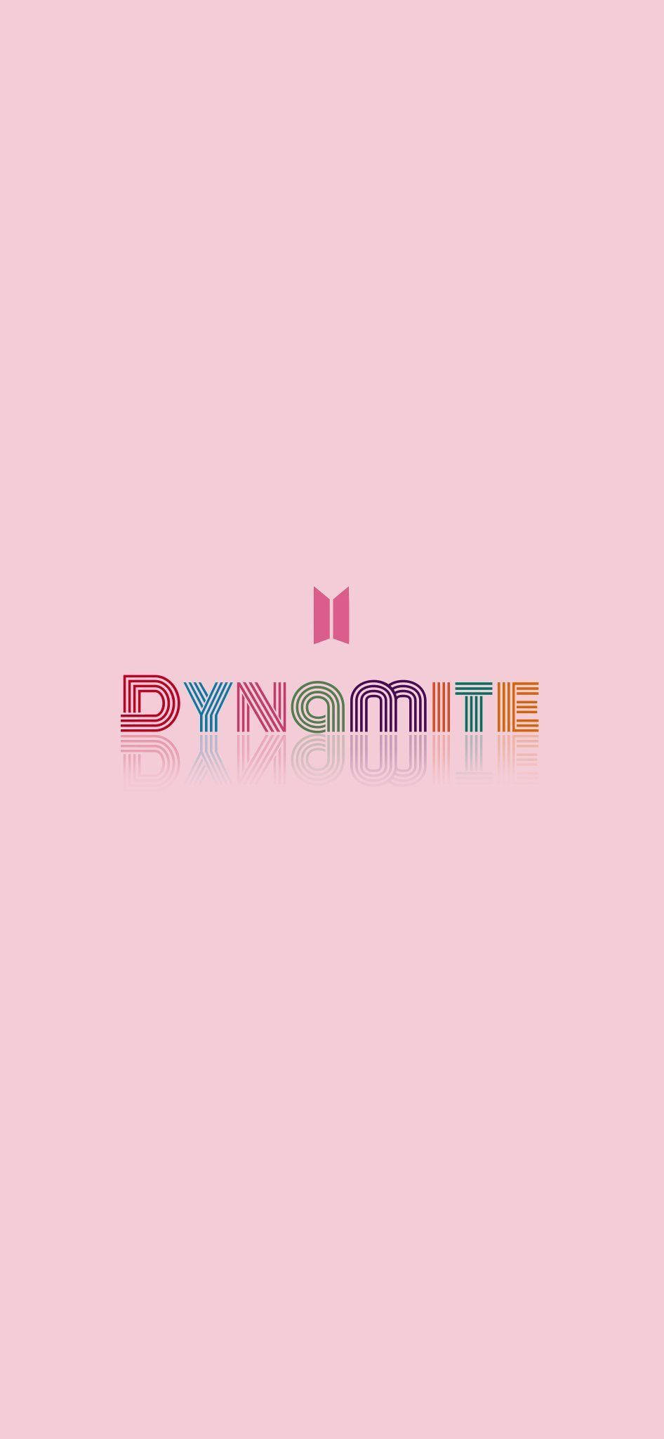 简约粉色BTS Dynamite标志 壁纸
