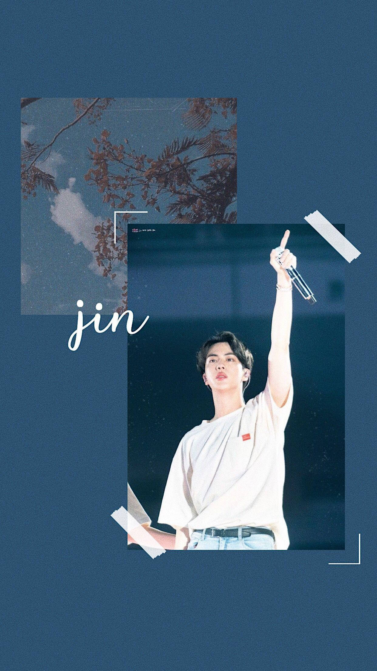 BTS Jin 深蓝绿美学 壁纸
