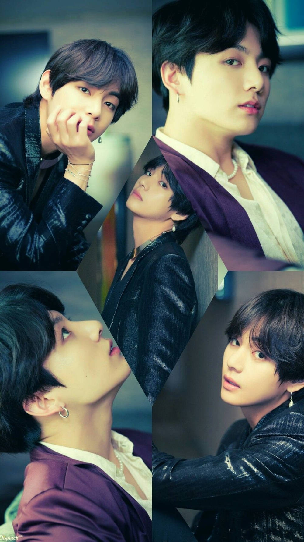 BTS JK与V拼接艺术壁纸 壁纸