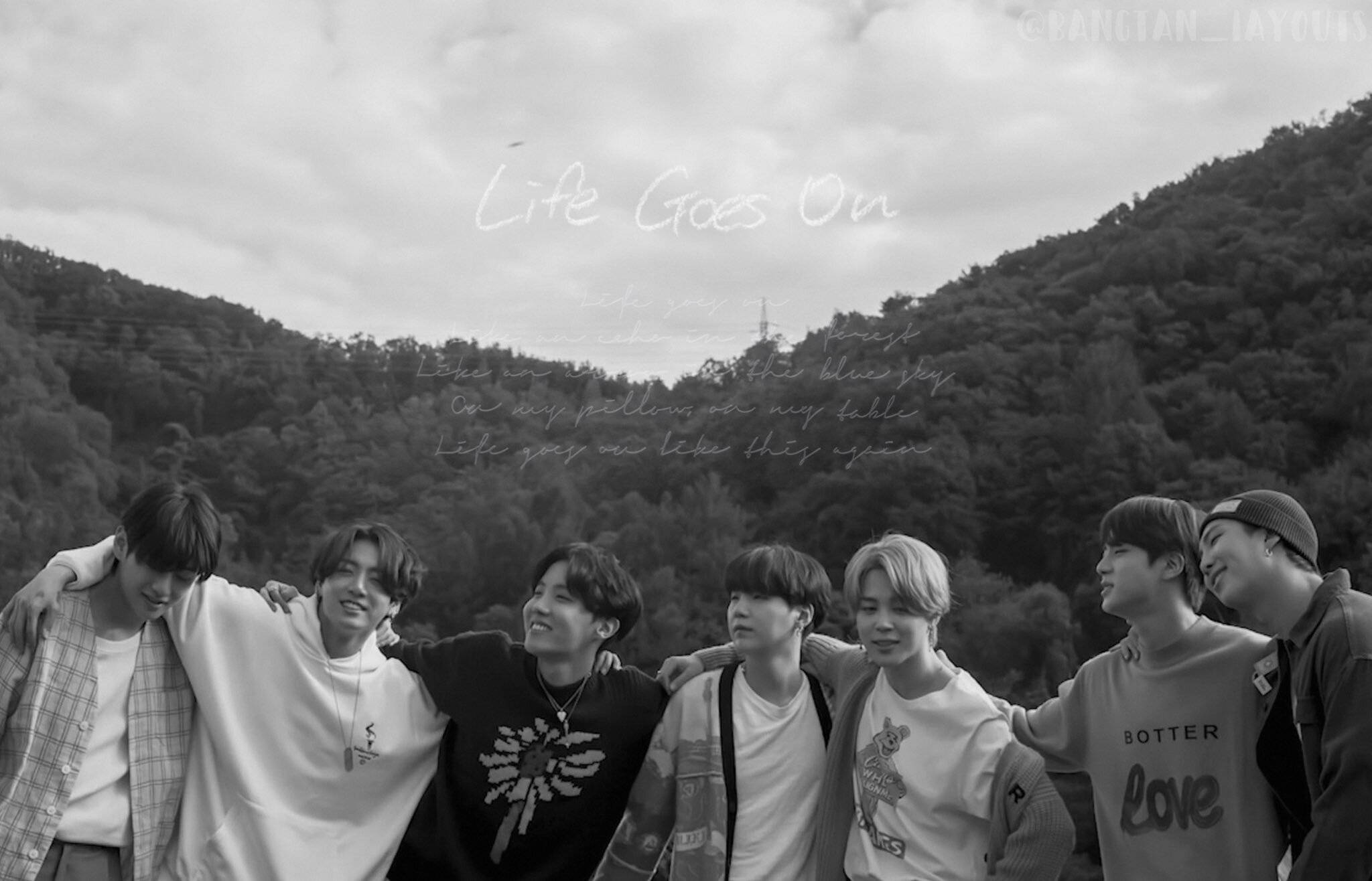 灰阶BTS Life Goes On 壁纸