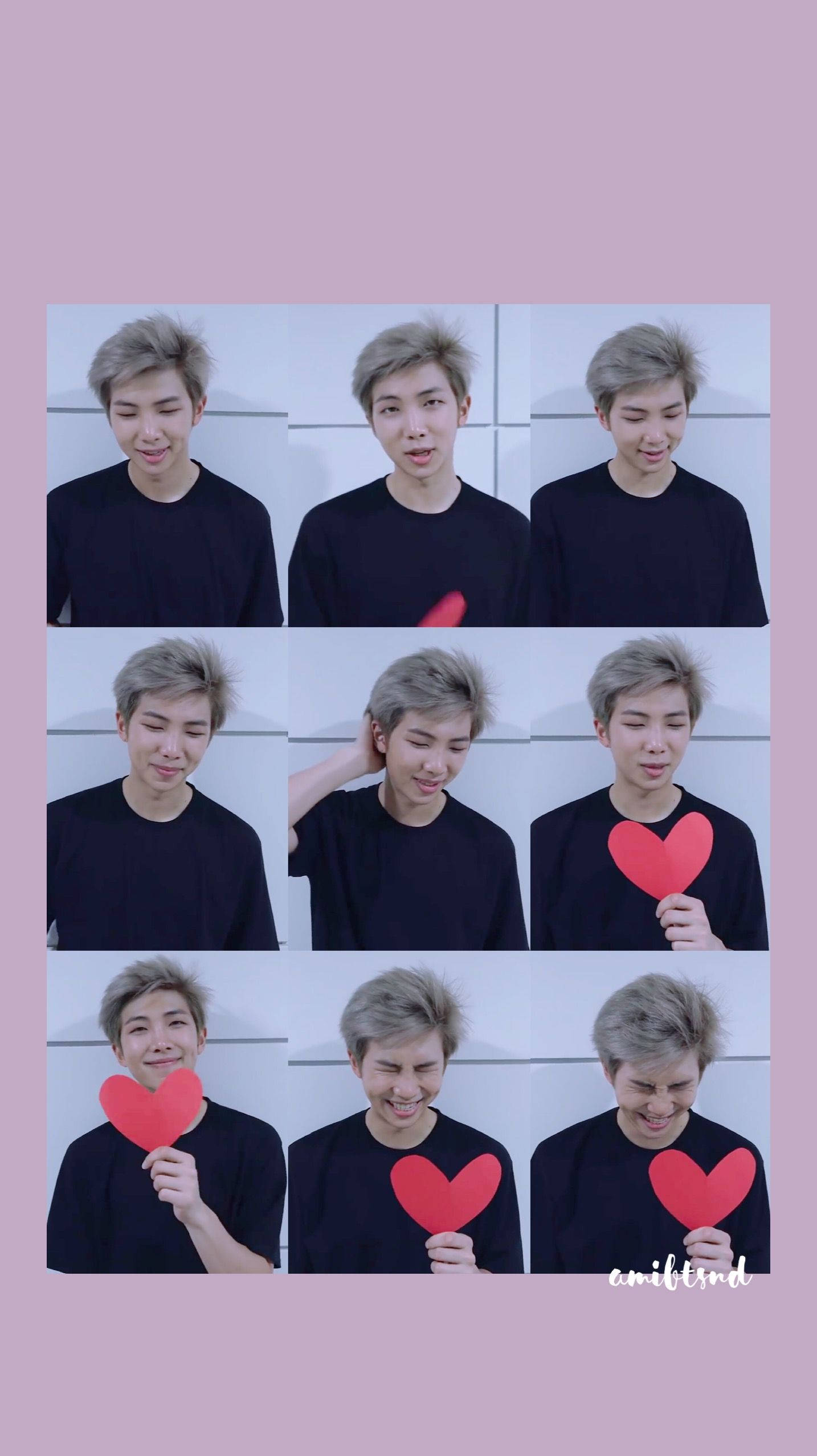 BTS 的 RM 以粉色头发散发正能量！ 壁纸