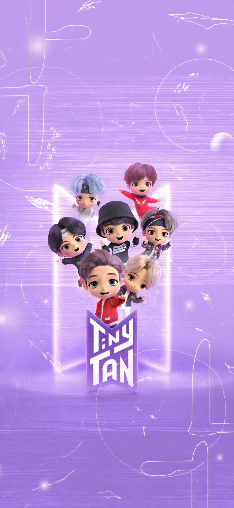 BTS Tinytan 淡紫肖像 壁纸
