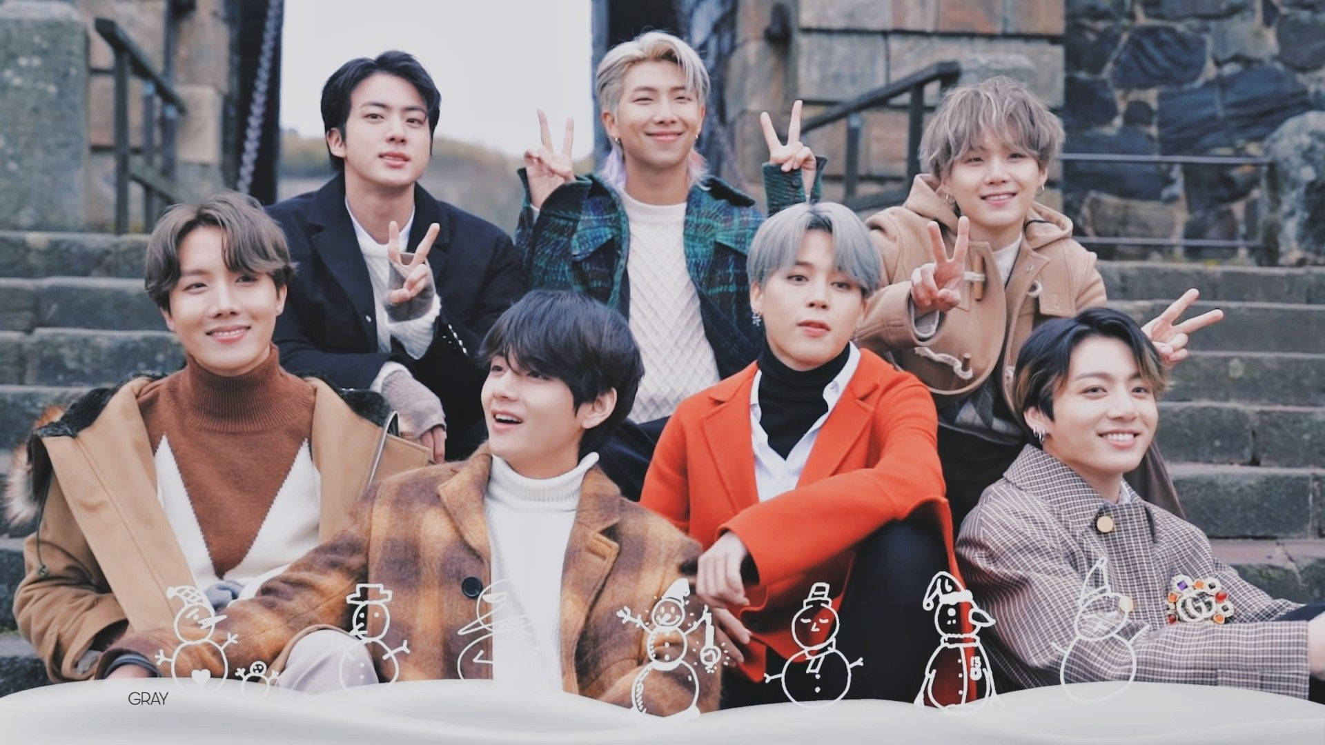 BTS雪人桌面壁纸 壁纸
