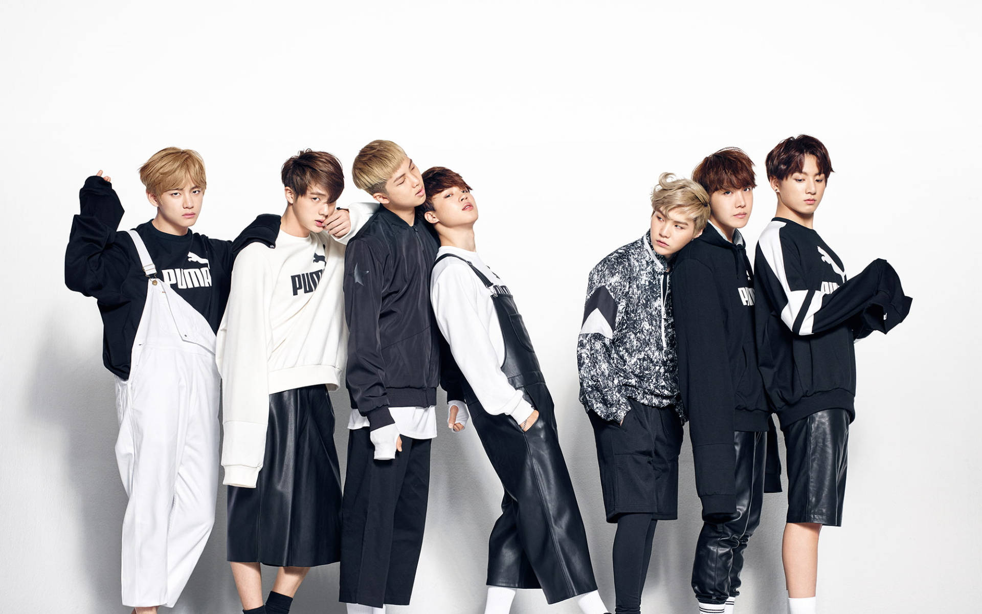 BTS 全员合影 PUMA 服饰 壁纸
