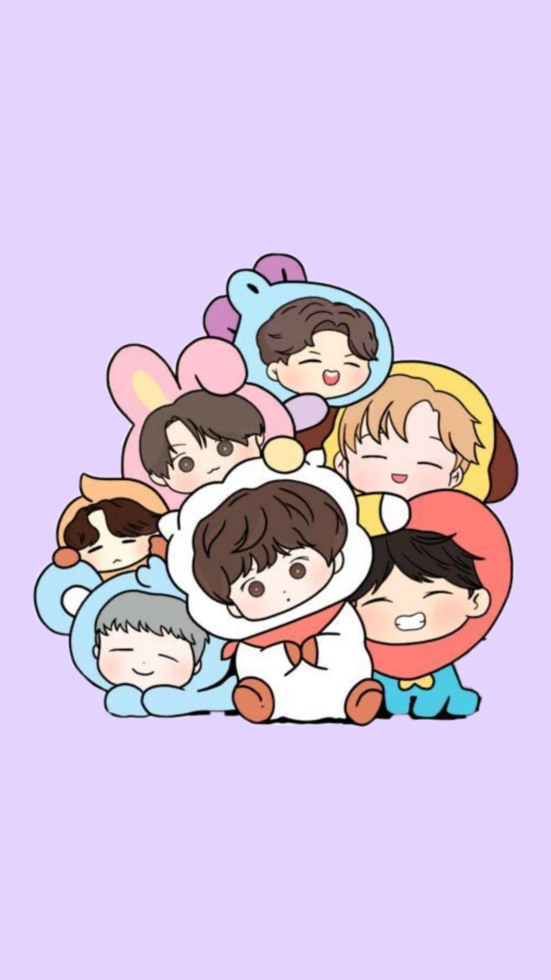 BTS 小可爱堆叠 壁纸