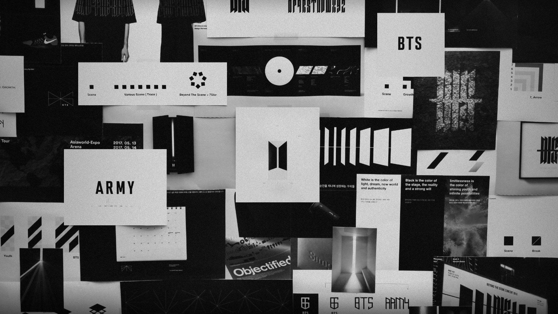 BTS 黑色美学标志拼贴