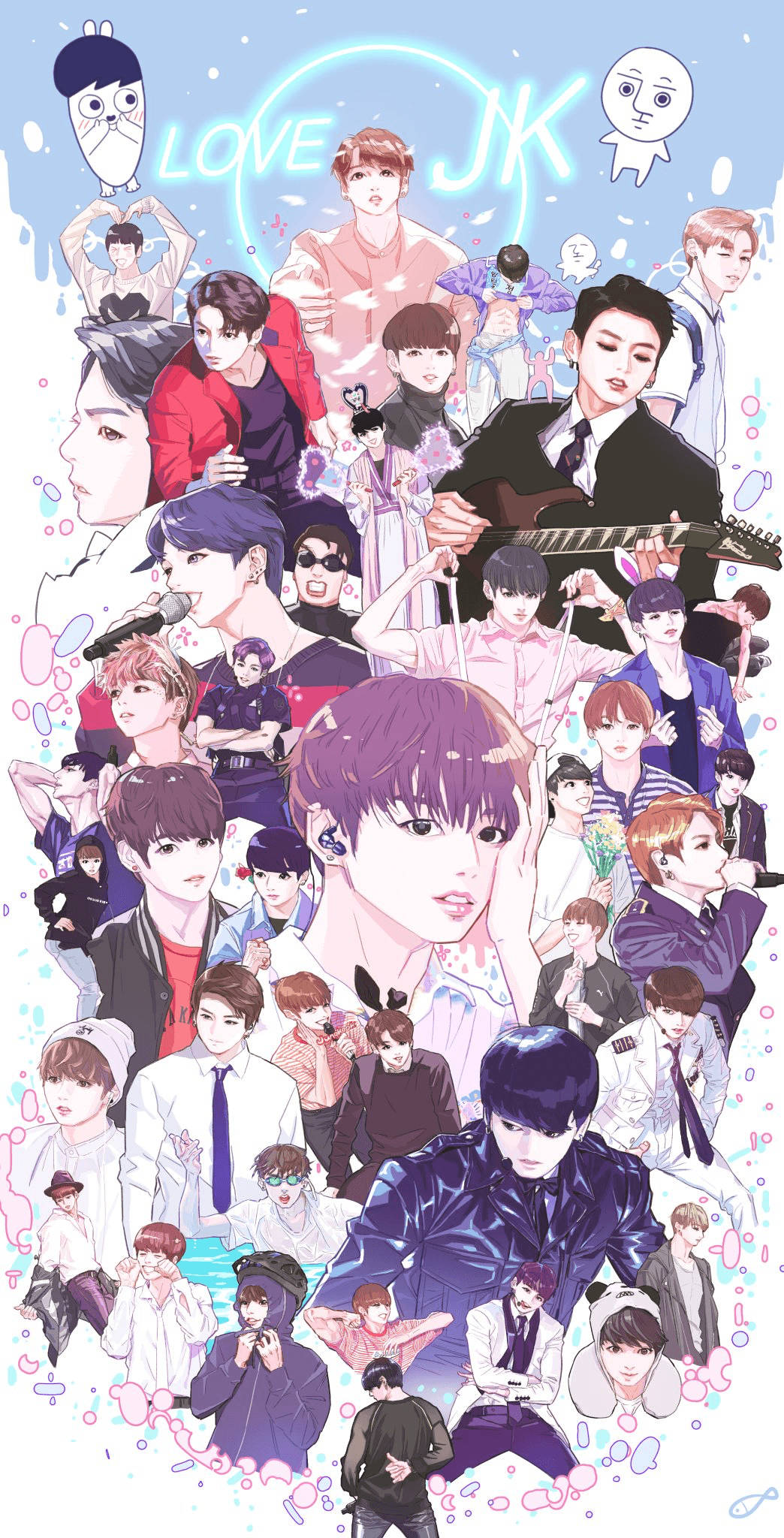 BTS动漫爱情JK 壁纸