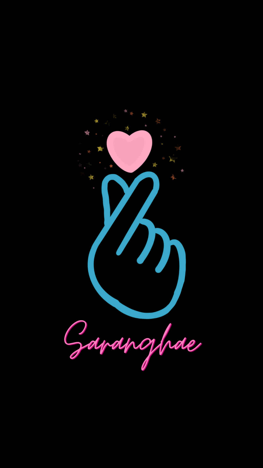 BTS手指爱心Saranghae 壁纸