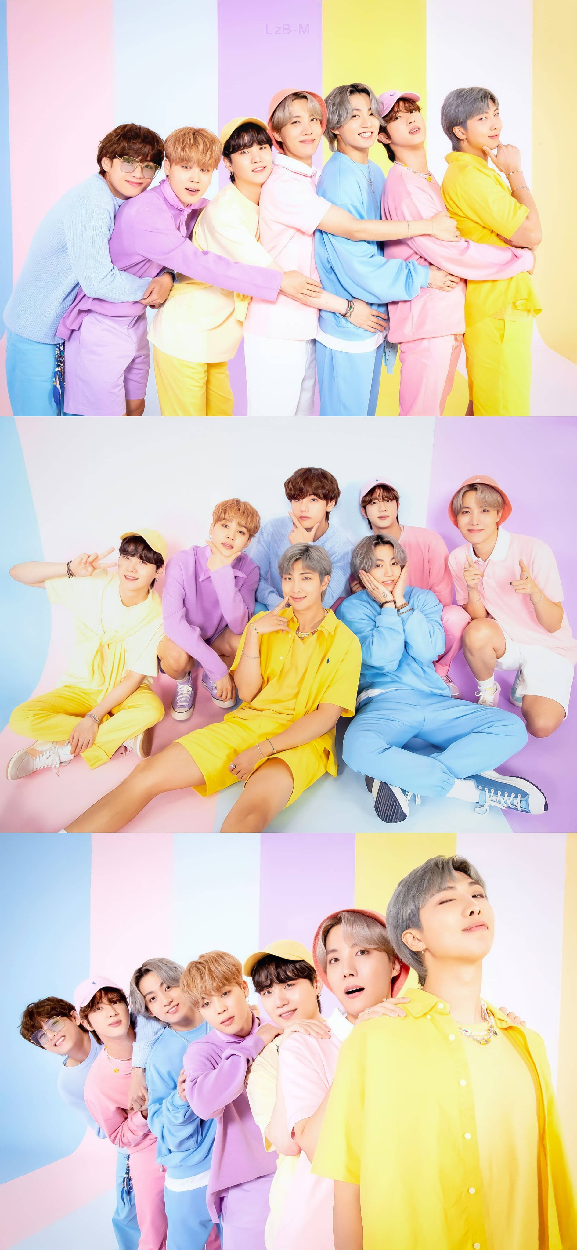 BTS柔和穿搭锁屏拼贴 壁纸