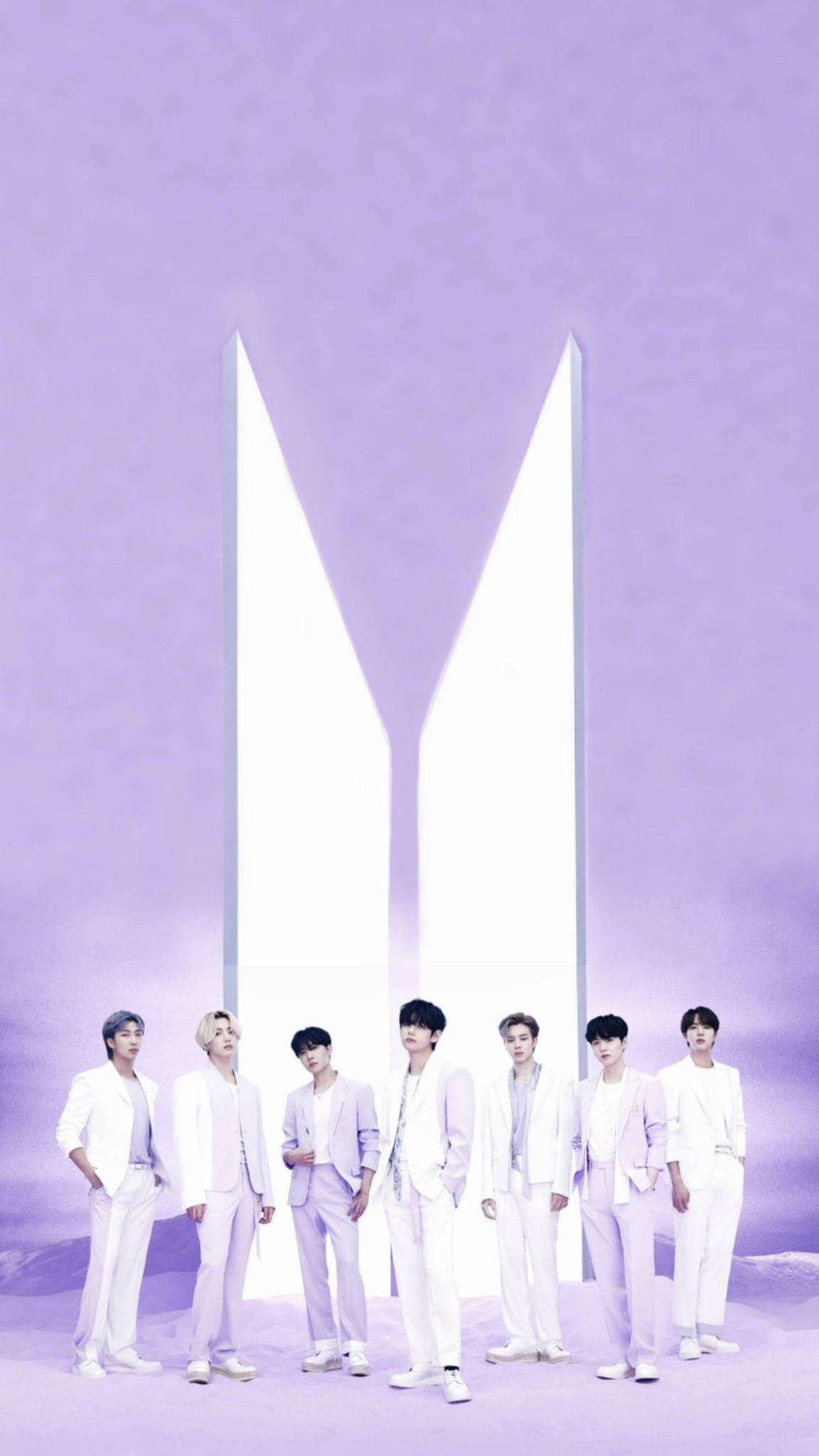 BTS白色西装紫色美学 壁纸