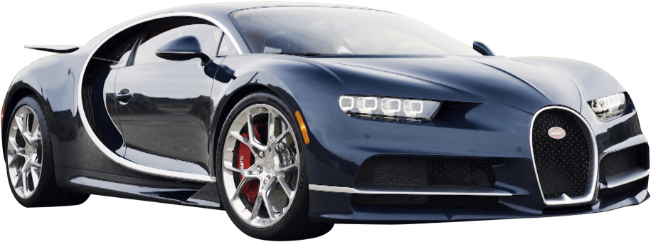 蓝色Bugatti Chiron侧面视图 壁纸