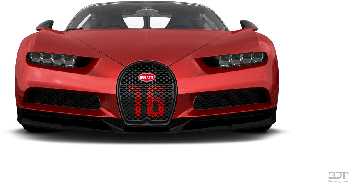 红色Bugatti Chiron正面视图 壁纸