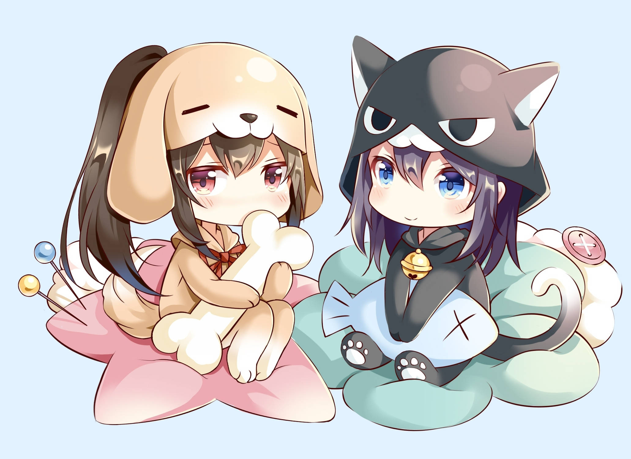 Chibi动漫女孩连帽衫 壁纸