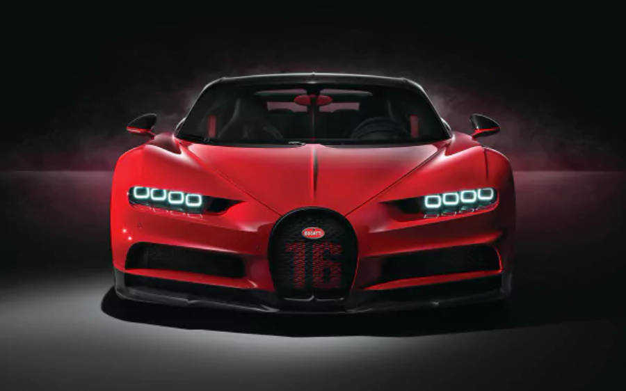 红色布加迪Chiron 4K 壁纸