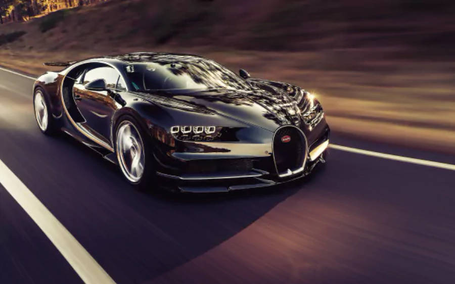 黑色布加迪Chiron 4K 壁纸