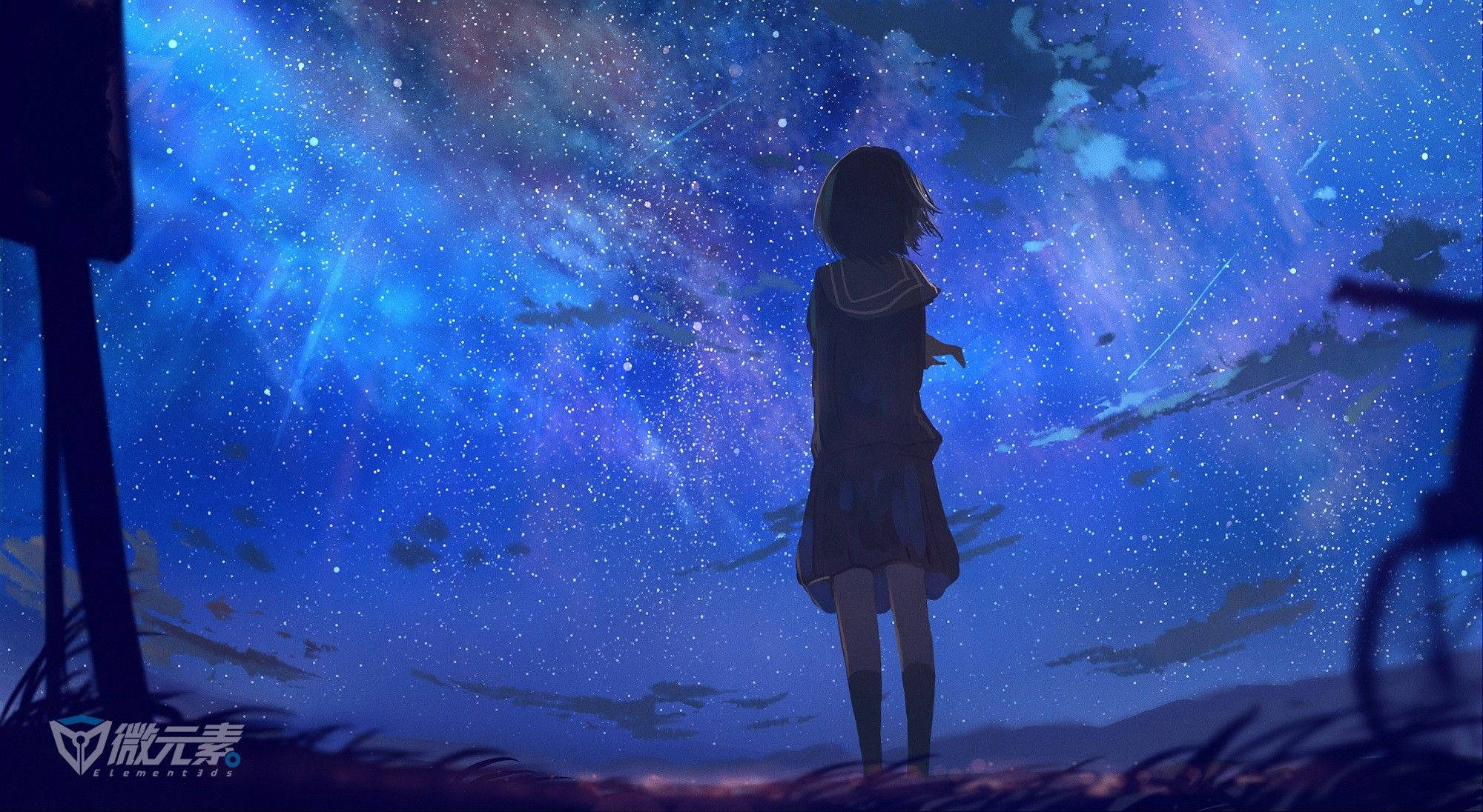 Chromebook 动漫女孩背景 壁纸