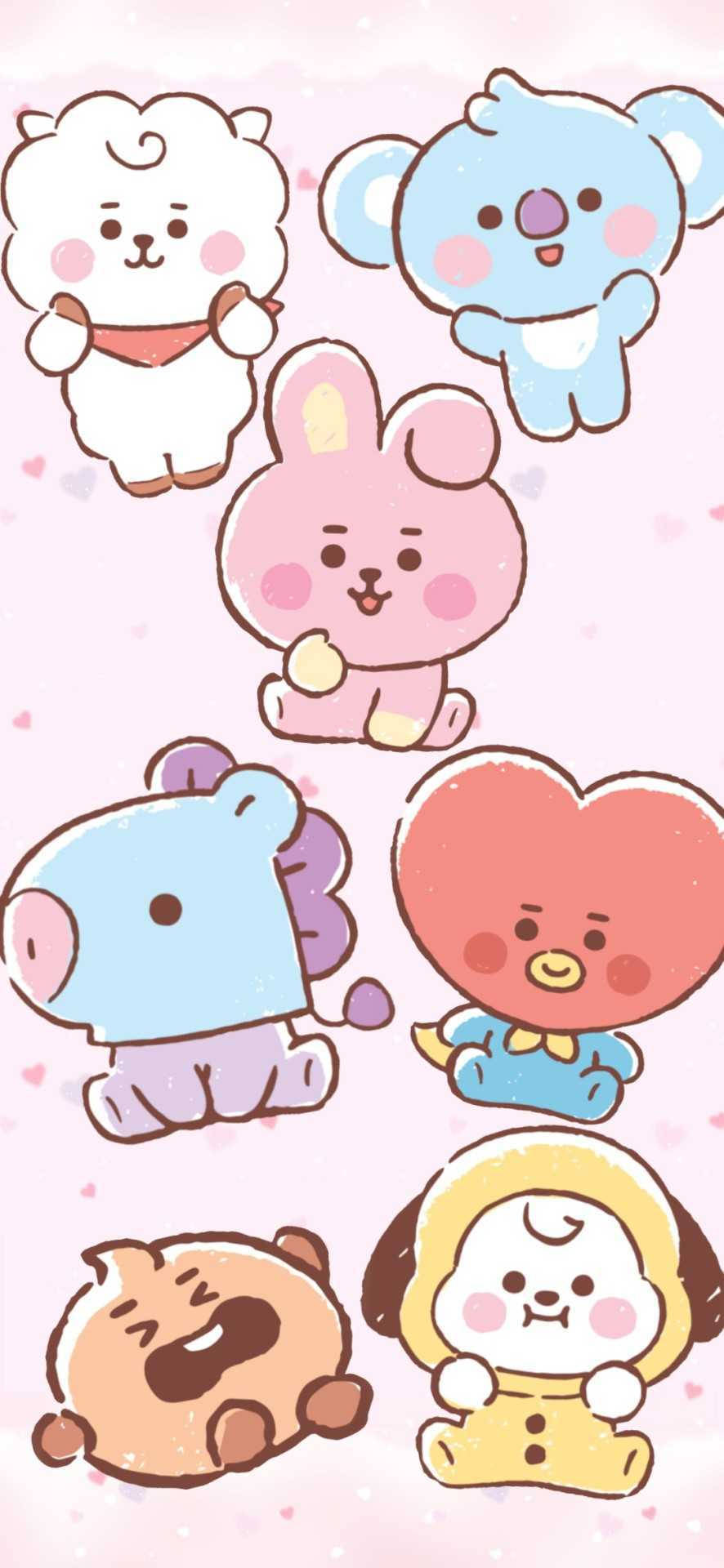 Cooky Bt21 与 Line Friends 壁纸