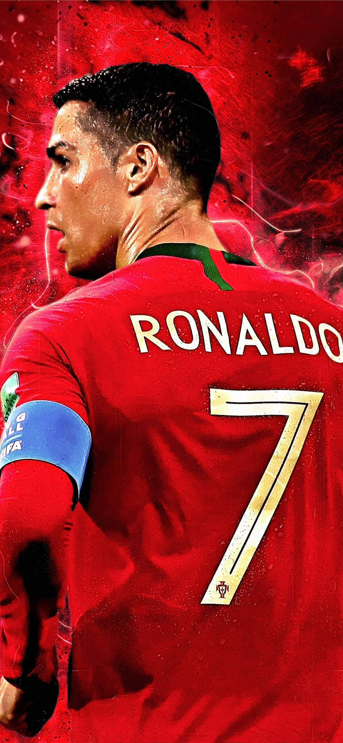红色CR7克里斯蒂亚诺·罗纳尔多iPhone壁纸 壁纸