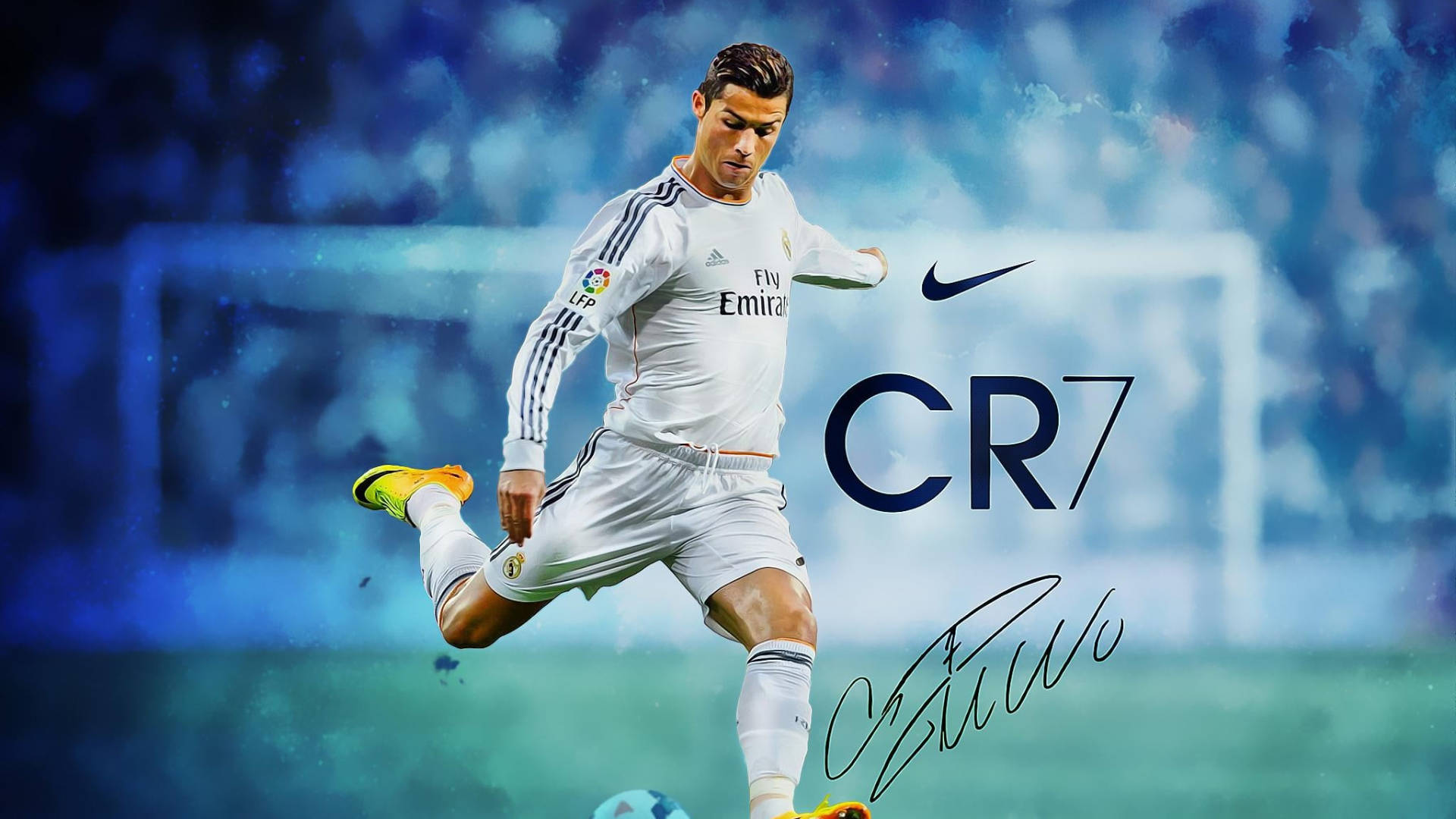 CR7高清抽象蓝色背景 壁纸