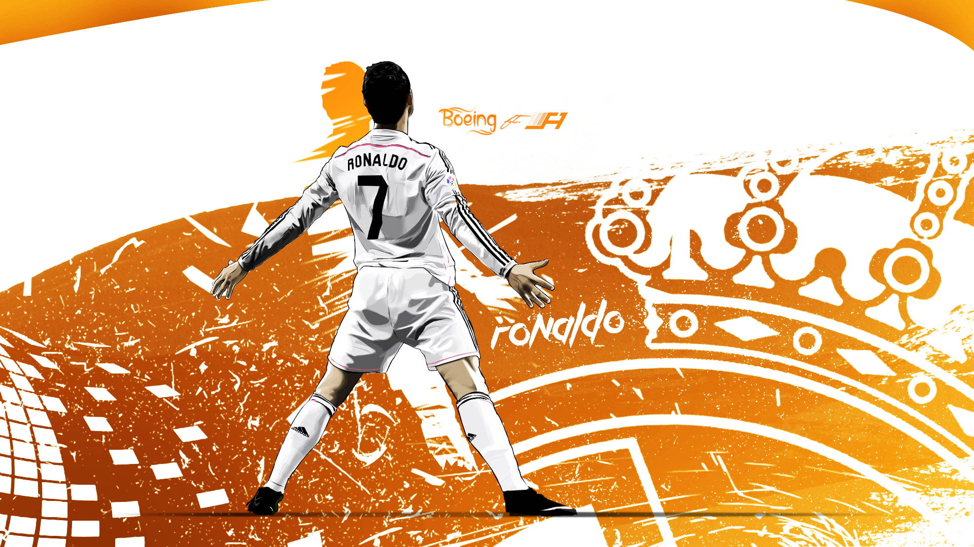CR7高清橙色艺术壁纸 壁纸
