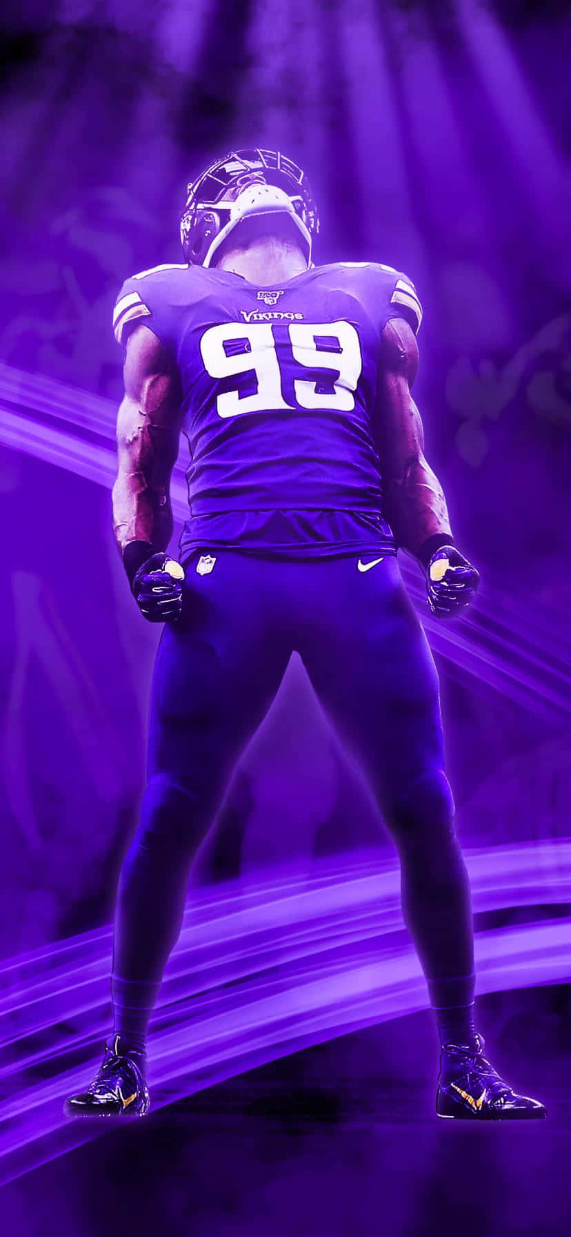 Danielle Hunter 明尼苏达维京人队紫色海报 壁纸
