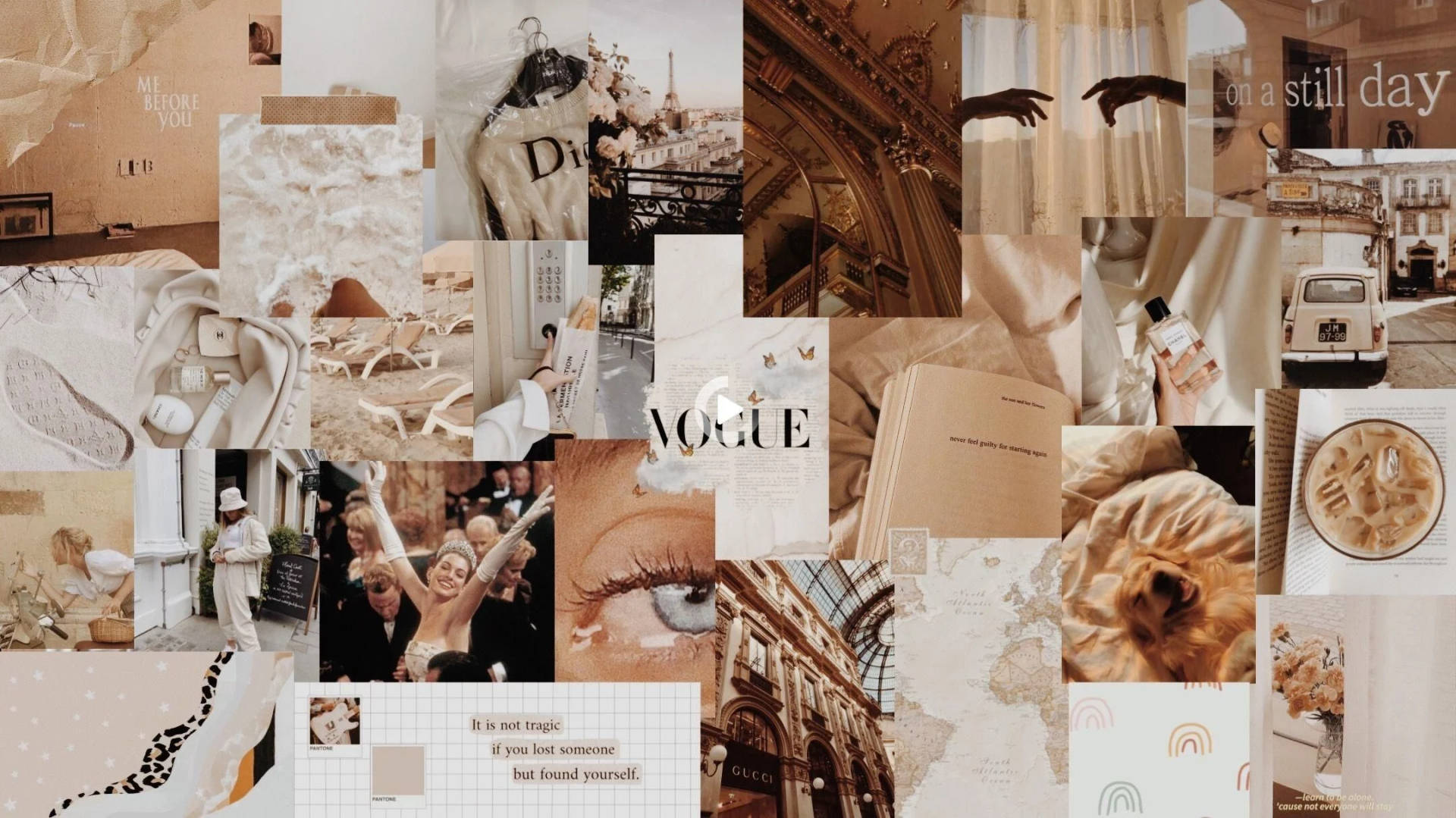 Dior、Gucci、Vogue 米色美学拼贴