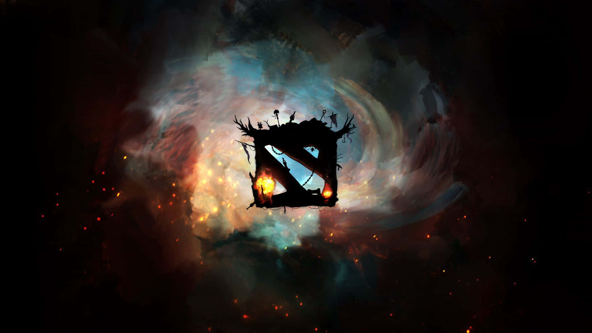 Dota标志火焰烟雾 壁纸