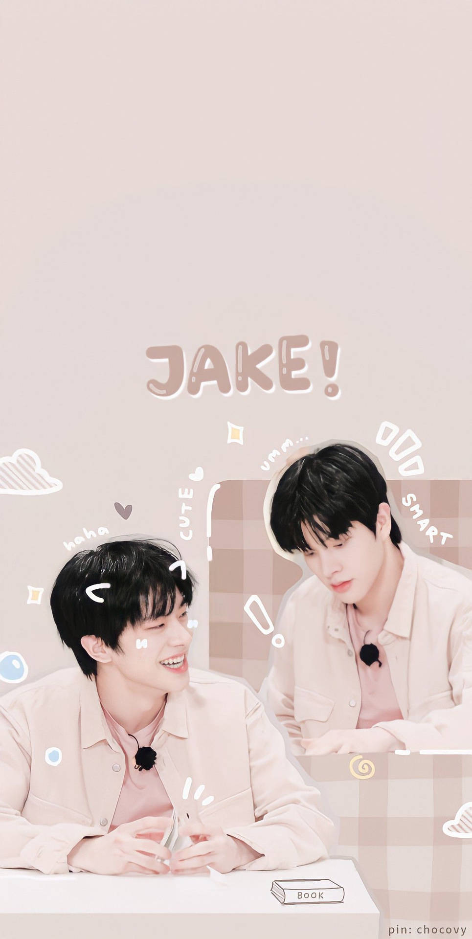 Enhypen Jake 米色美学拼贴壁纸