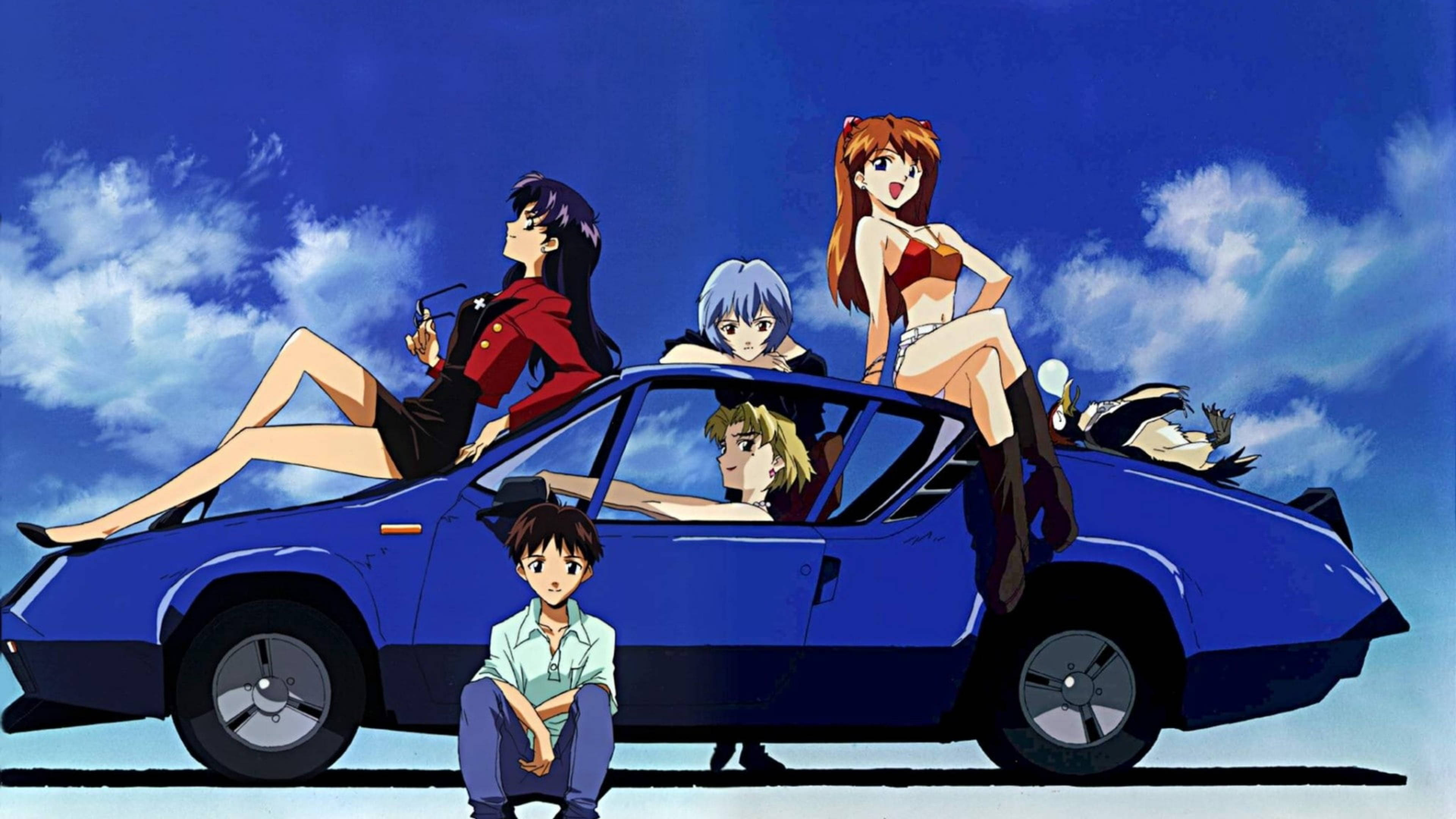 EVA 4K角色与蓝色汽车 壁纸