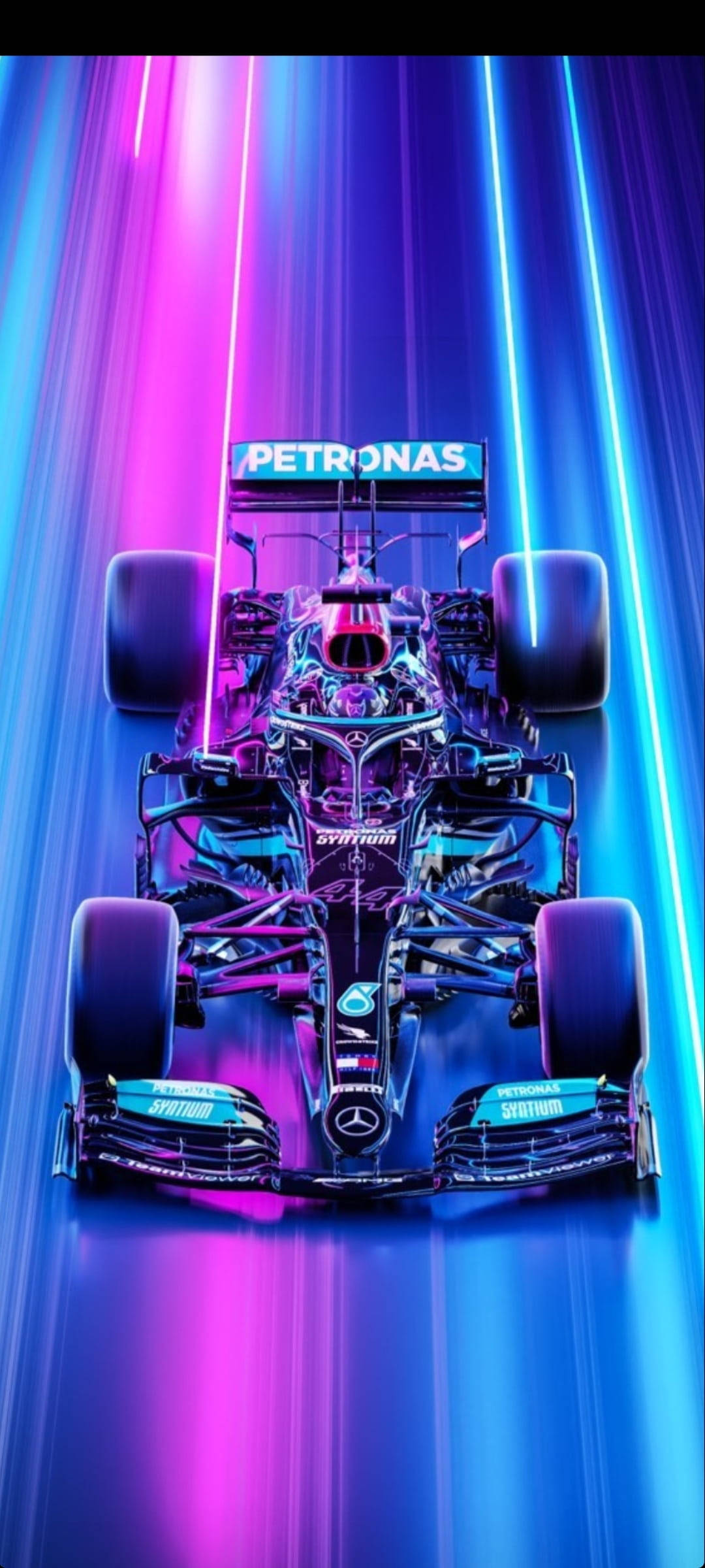 F1 AMG 马石油 霓虹 赛道 iPhone 壁纸