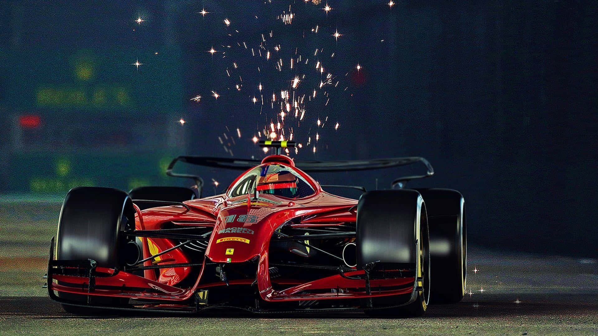 F1游戏红色赛车火花 壁纸