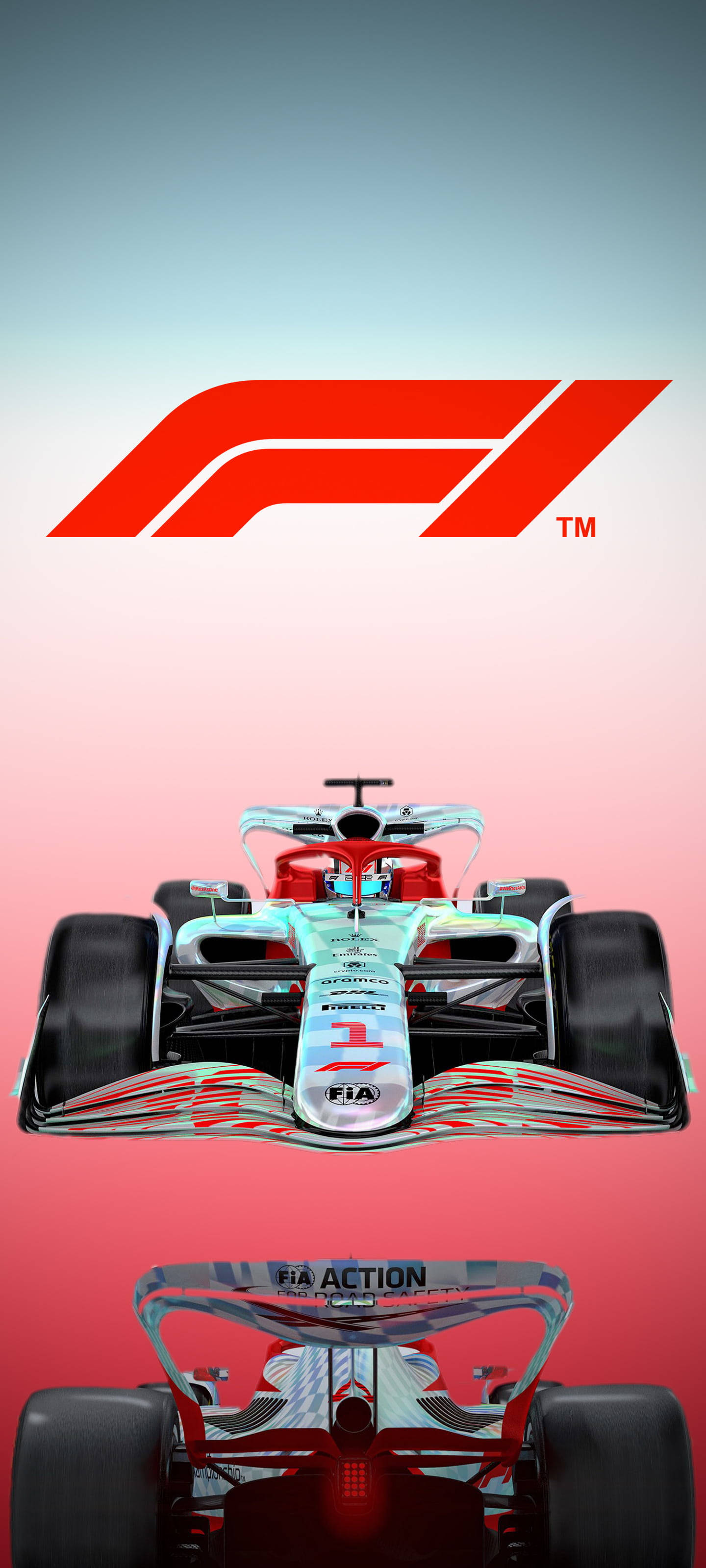 F1标志渐变背景iPhone 壁纸