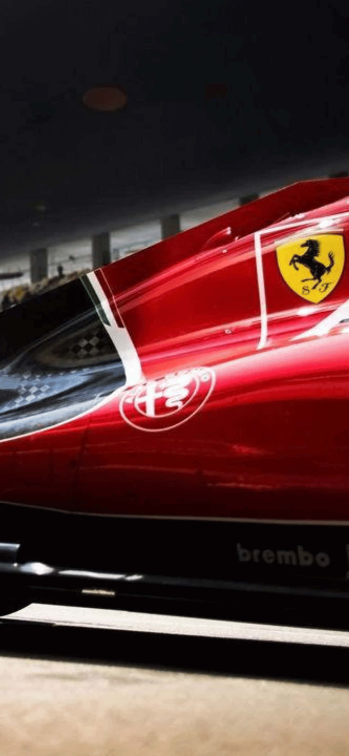 Ferrari 侧印 iPhone XS F1 2018 背景 壁纸