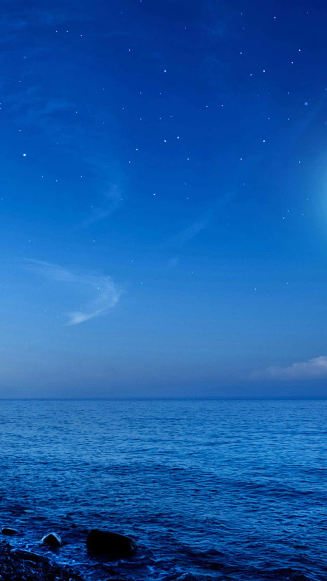Galaxy S5 蓝色海洋星空 壁纸