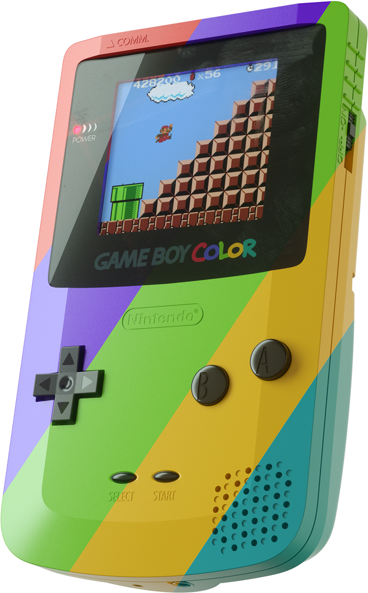 彩色Game Boy Color玩马里奥 壁纸