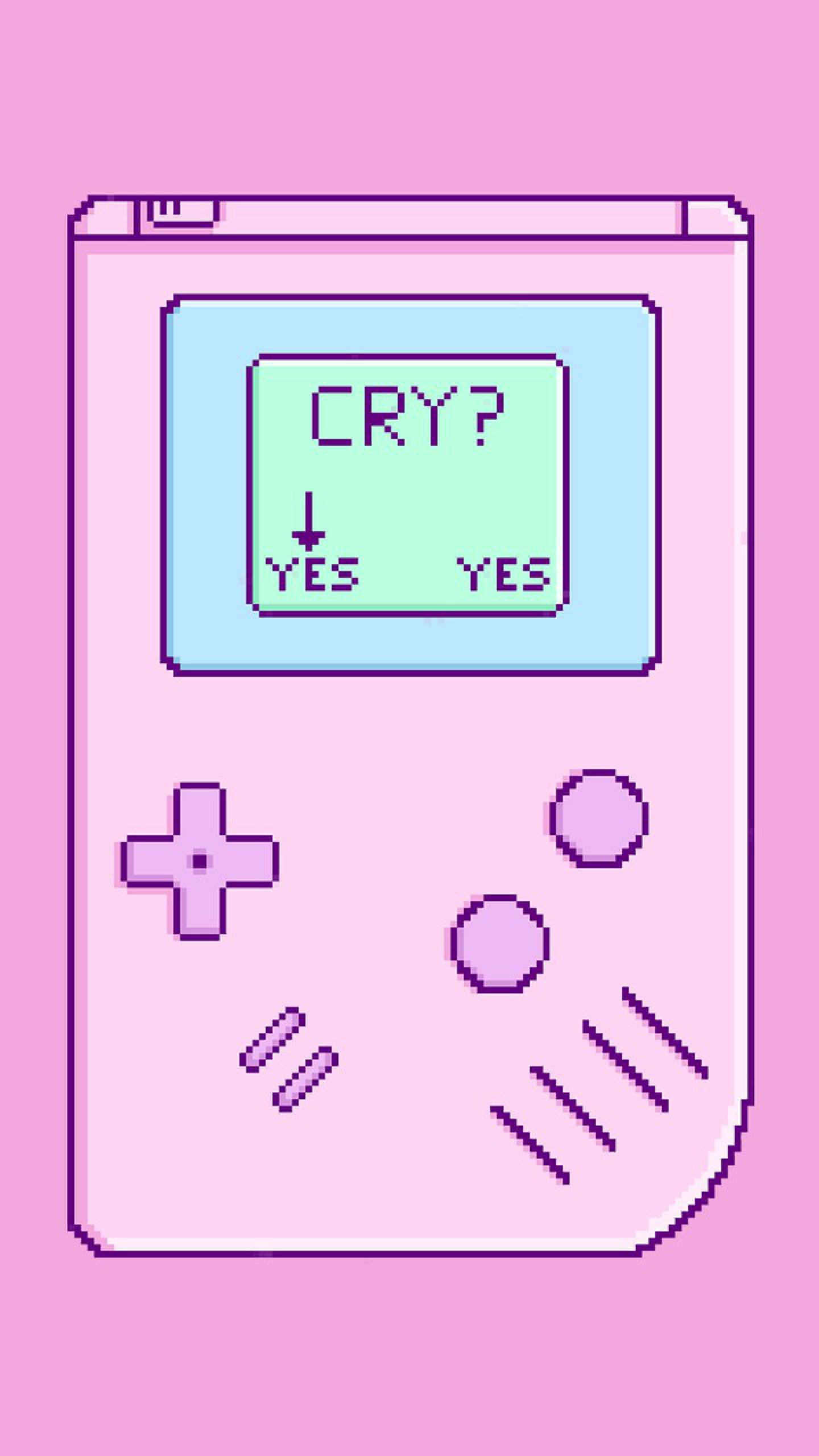粉色Game Boy哭泣菜单 壁纸