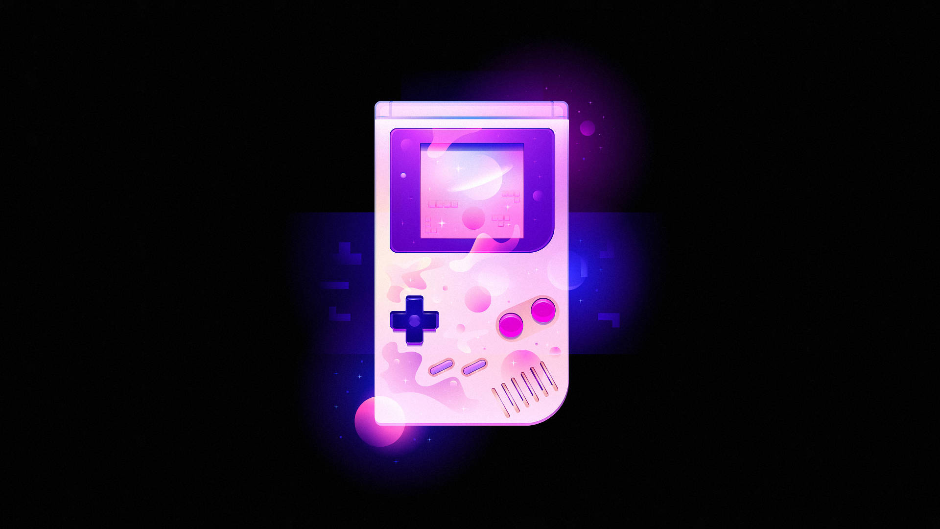 任天堂Game Boy发光粉蓝 壁纸