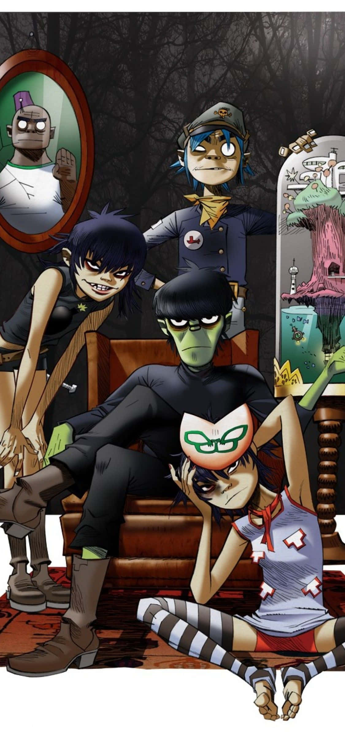 Gorillaz iPhone粉丝艺术，Murdoc居中 壁纸