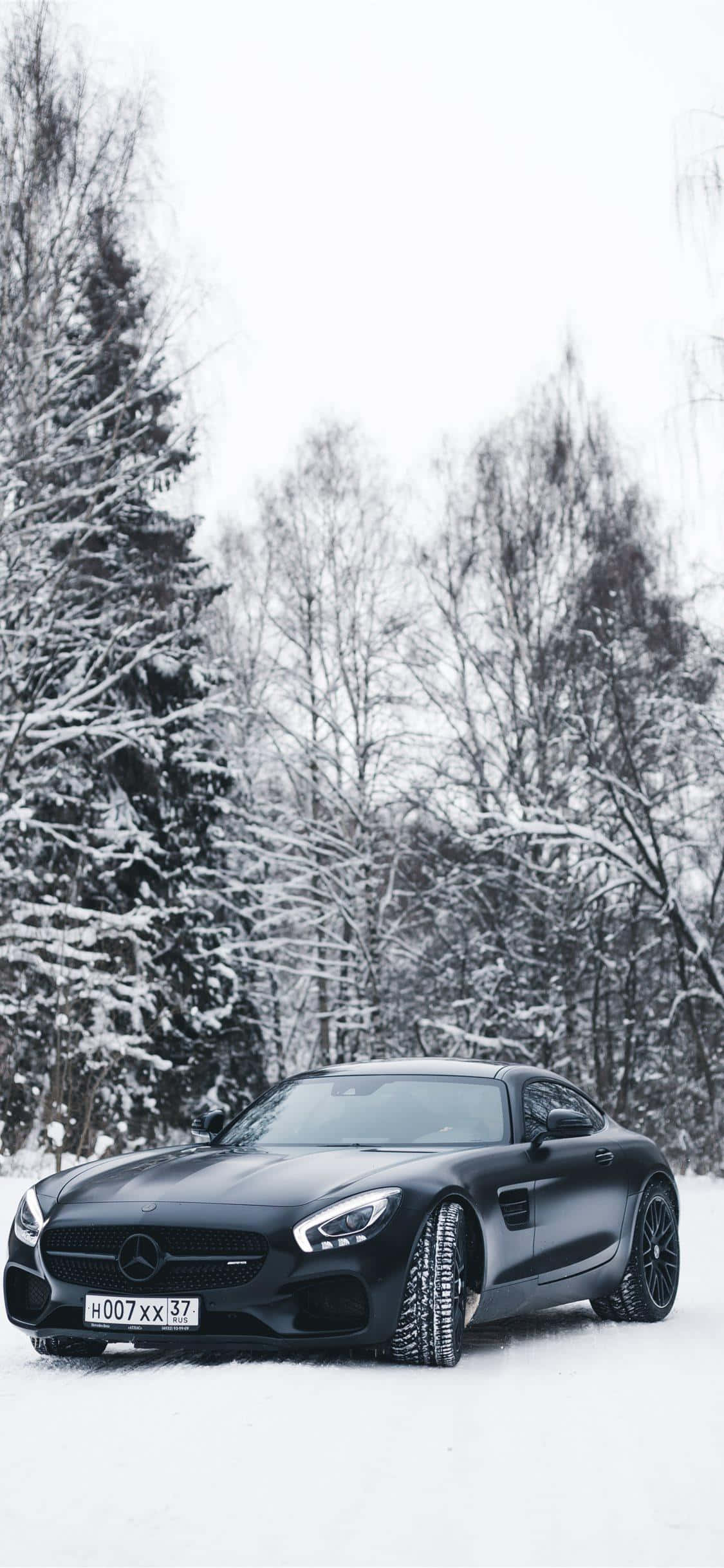雪地黑色GT iPhone Xs Mercedes Amg背景 壁纸